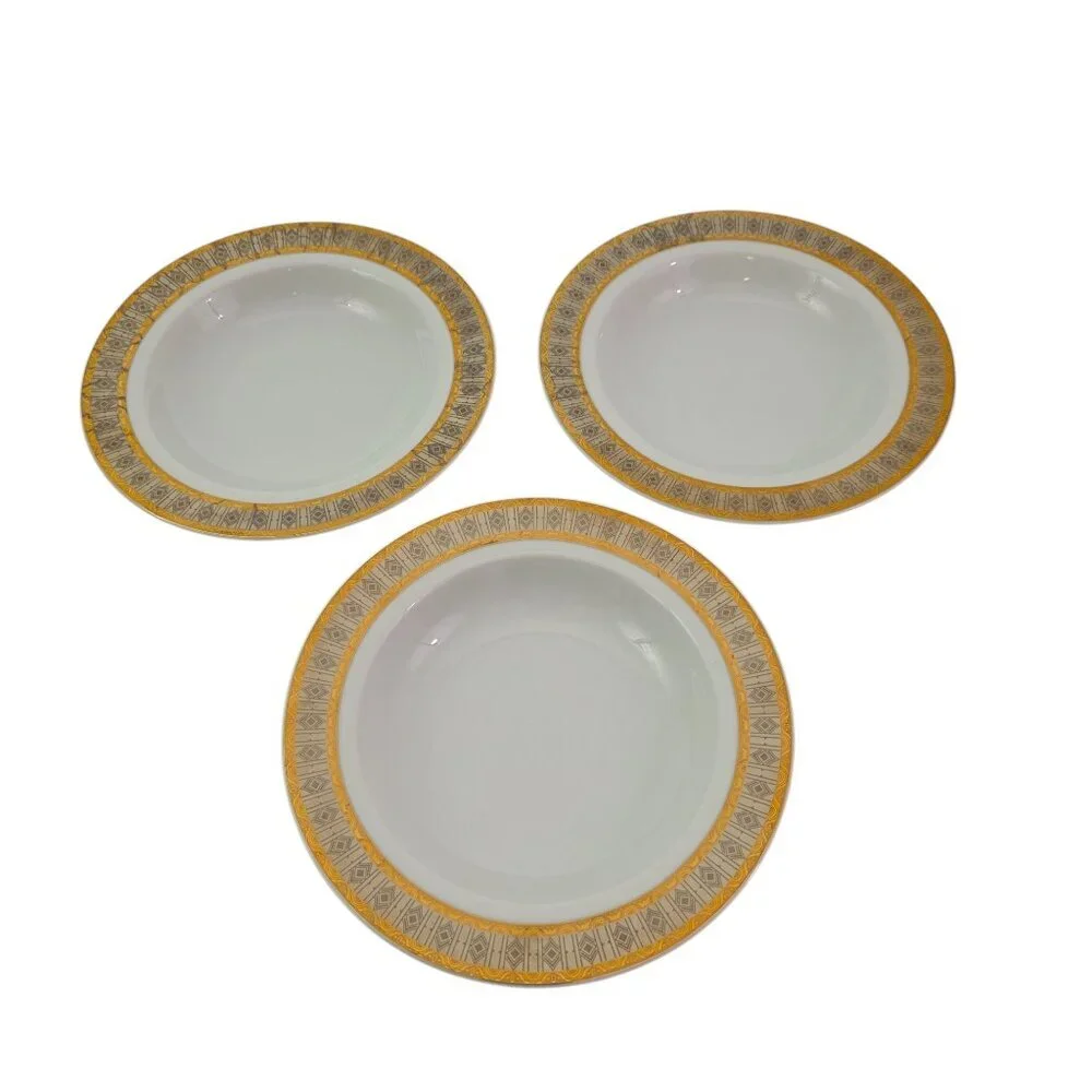 Baum Bros Formalities SAMANTHA Bohemian Porcelain Soup Salad Bowls – Set of 4